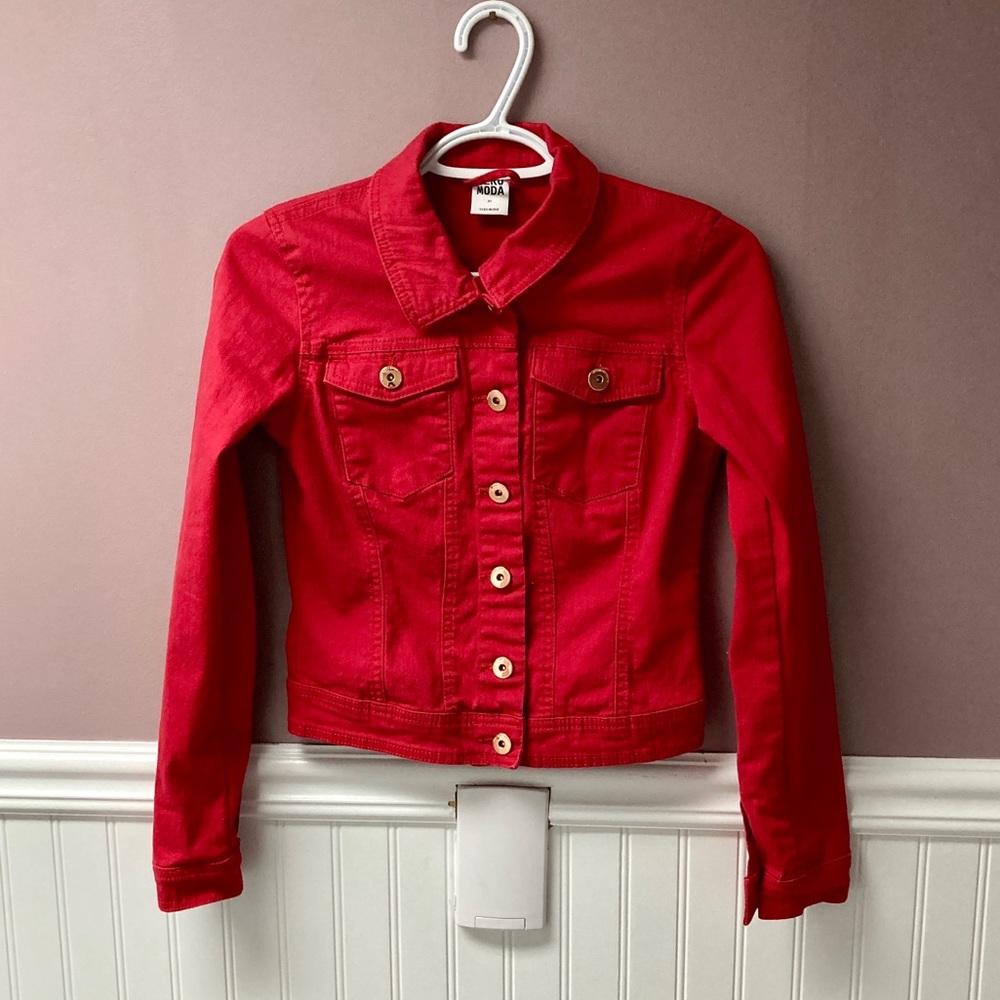 Vero Moda red jean denim jacket